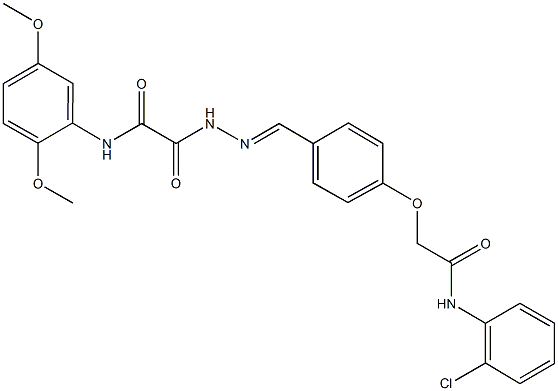 2-(2-{4-[2-(2-chloroanilino)-2-oxoethoxy]benzylidene}hydrazino)-N-(2,5-dimethoxyphenyl)-2-oxoacetamide Struktur