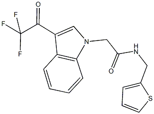 N-(2-thienylmethyl)-2-[3-(trifluoroacetyl)-1H-indol-1-yl]acetamide Struktur