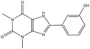 8-(3-hydroxyphenyl)-1,3-dimethyl-3,7-dihydro-1H-purine-2,6-dione Struktur