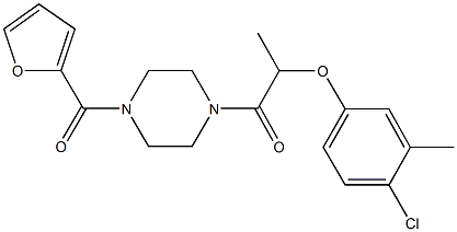 4-chloro-3-methylphenyl 2-[4-(2-furoyl)-1-piperazinyl]-1-methyl-2-oxoethyl ether Struktur