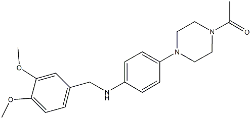 4-(4-acetyl-1-piperazinyl)-N-(3,4-dimethoxybenzyl)aniline Struktur