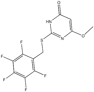 6-methoxy-2-[(2,3,4,5,6-pentafluorobenzyl)sulfanyl]-4(3H)-pyrimidinone Struktur