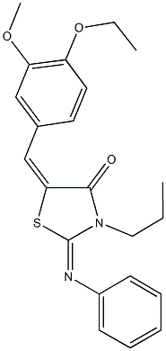 5-(4-ethoxy-3-methoxybenzylidene)-2-(phenylimino)-3-propyl-1,3-thiazolidin-4-one Struktur