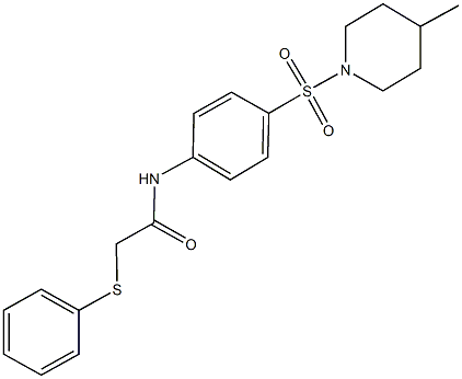 N-{4-[(4-methyl-1-piperidinyl)sulfonyl]phenyl}-2-(phenylsulfanyl)acetamide Struktur