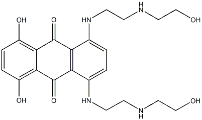 1,4-dihydroxy-5,8-bis({2-[(2-hydroxyethyl)amino]ethyl}amino)anthra-9,10-quinone Struktur