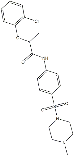 2-(2-chlorophenoxy)-N-{4-[(4-methyl-1-piperazinyl)sulfonyl]phenyl}propanamide Struktur