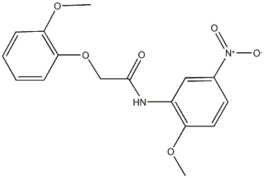 N-{5-nitro-2-methoxyphenyl}-2-(2-methoxyphenoxy)acetamide Struktur