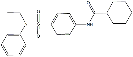 N-{4-[(ethylanilino)sulfonyl]phenyl}cyclohexanecarboxamide Struktur