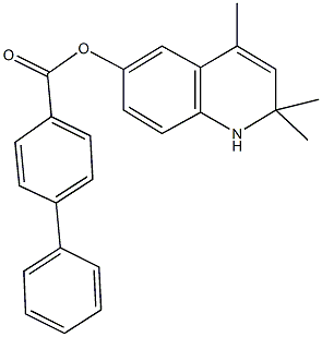 2,2,4-trimethyl-1,2-dihydro-6-quinolinyl [1,1'-biphenyl]-4-carboxylate Struktur