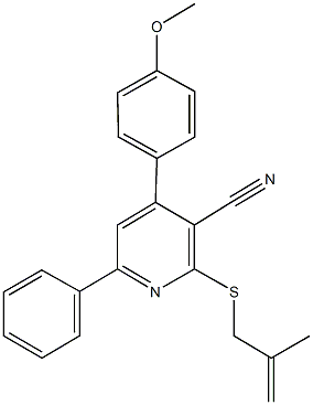 4-(4-methoxyphenyl)-2-[(2-methyl-2-propenyl)sulfanyl]-6-phenylnicotinonitrile Struktur