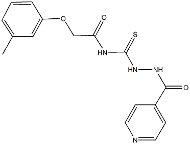 N-[(2-isonicotinoylhydrazino)carbothioyl]-2-(3-methylphenoxy)acetamide Struktur