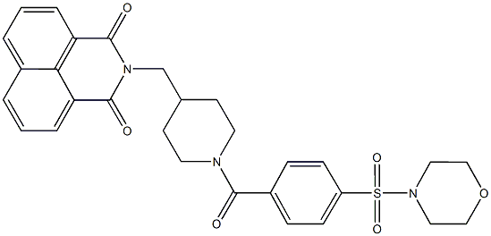 2-({1-[4-(4-morpholinylsulfonyl)benzoyl]-4-piperidinyl}methyl)-1H-benzo[de]isoquinoline-1,3(2H)-dione Struktur