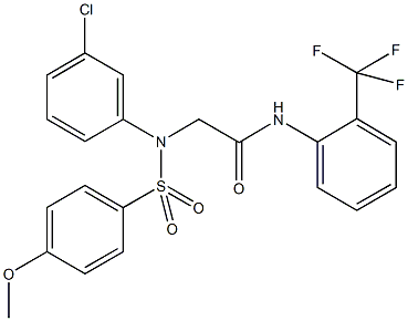 2-{3-chloro[(4-methoxyphenyl)sulfonyl]anilino}-N-[2-(trifluoromethyl)phenyl]acetamide Struktur