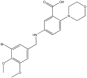 5-[(3-bromo-4,5-dimethoxybenzyl)amino]-2-(4-morpholinyl)benzoic acid Struktur