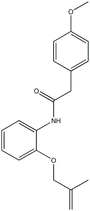 2-(4-methoxyphenyl)-N-{2-[(2-methyl-2-propenyl)oxy]phenyl}acetamide Struktur