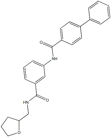 N-(3-{[(tetrahydro-2-furanylmethyl)amino]carbonyl}phenyl)[1,1'-biphenyl]-4-carboxamide Struktur