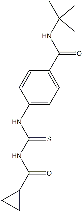 N-(tert-butyl)-4-({[(cyclopropylcarbonyl)amino]carbothioyl}amino)benzamide Struktur