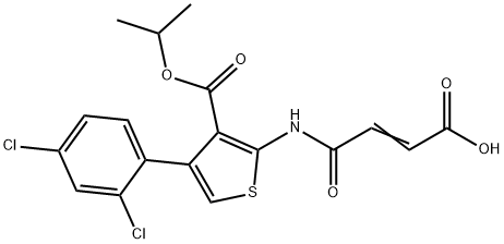 4-{[4-(2,4-dichlorophenyl)-3-(isopropoxycarbonyl)thien-2-yl]amino}-4-oxobut-2-enoic acid Struktur