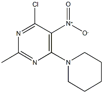 4-chloro-5-nitro-2-methyl-6-(1-piperidinyl)pyrimidine Struktur