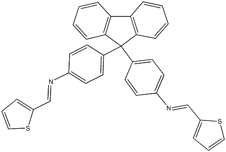 N-(2-thienylmethylene)-N-[4-(9-{4-[(2-thienylmethylene)amino]phenyl}-9H-fluoren-9-yl)phenyl]amine Struktur