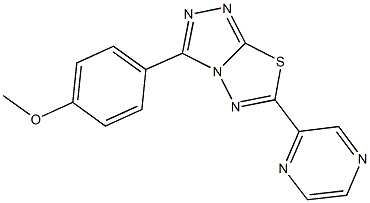 methyl 4-[6-(2-pyrazinyl)[1,2,4]triazolo[3,4-b][1,3,4]thiadiazol-3-yl]phenyl ether Struktur