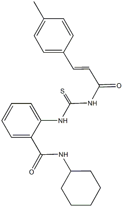 N-cyclohexyl-2-[({[3-(4-methylphenyl)acryloyl]amino}carbothioyl)amino]benzamide Struktur