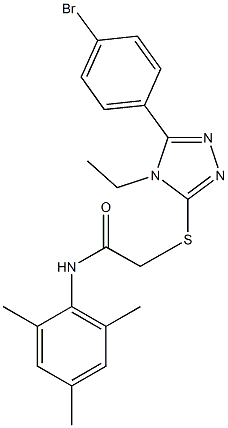 2-{[5-(4-bromophenyl)-4-ethyl-4H-1,2,4-triazol-3-yl]sulfanyl}-N-mesitylacetamide Struktur