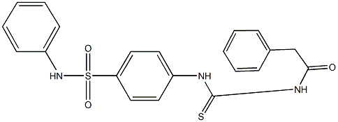 N-phenyl-4-({[(phenylacetyl)amino]carbothioyl}amino)benzenesulfonamide Struktur