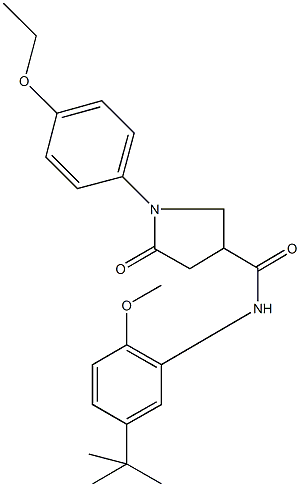 N-(5-tert-butyl-2-methoxyphenyl)-1-(4-ethoxyphenyl)-5-oxo-3-pyrrolidinecarboxamide Struktur