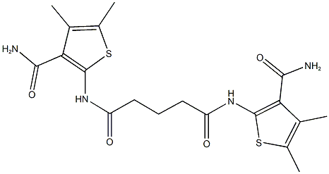 N~1~,N~5~-bis[3-(aminocarbonyl)-4,5-dimethyl-2-thienyl]pentanediamide Struktur