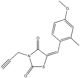 5-(4-methoxy-2-methylbenzylidene)-3-prop-2-ynyl-1,3-thiazolidine-2,4-dione Struktur