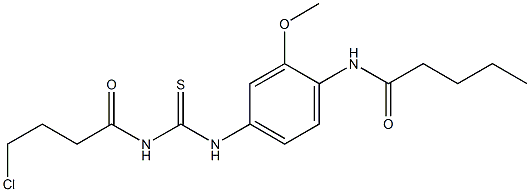 N-[4-({[(4-chlorobutanoyl)amino]carbothioyl}amino)-2-methoxyphenyl]pentanamide Struktur