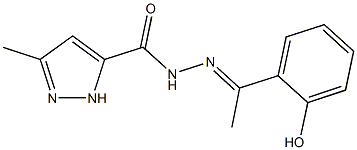 N'-[1-(2-hydroxyphenyl)ethylidene]-3-methyl-1H-pyrazole-5-carbohydrazide Struktur