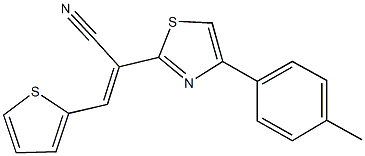 2-[4-(4-methylphenyl)-1,3-thiazol-2-yl]-3-(2-thienyl)acrylonitrile Struktur