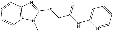 2-[(1-methyl-1H-benzimidazol-2-yl)sulfanyl]-N-(2-pyridinyl)acetamide Struktur