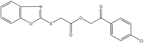 2-(4-chlorophenyl)-2-oxoethyl (1,3-benzoxazol-2-ylsulfanyl)acetate Struktur