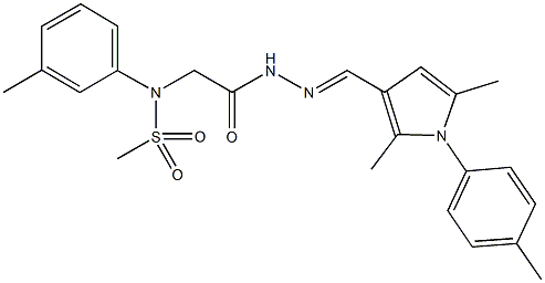 N-[2-(2-{[2,5-dimethyl-1-(4-methylphenyl)-1H-pyrrol-3-yl]methylene}hydrazino)-2-oxoethyl]-N-(3-methylphenyl)methanesulfonamide Struktur