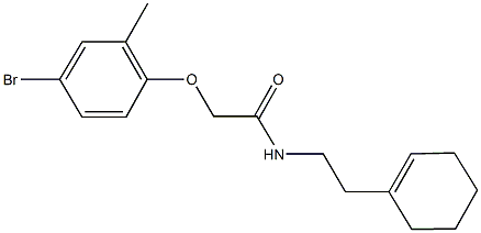 2-(4-bromo-2-methylphenoxy)-N-(2-cyclohex-1-en-1-ylethyl)acetamide Struktur