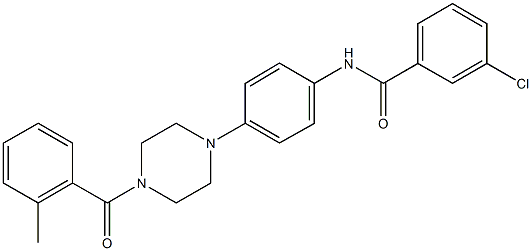 3-chloro-N-{4-[4-(2-methylbenzoyl)-1-piperazinyl]phenyl}benzamide Struktur