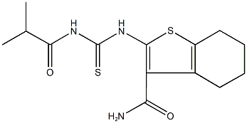 2-{[(isobutyrylamino)carbothioyl]amino}-4,5,6,7-tetrahydro-1-benzothiophene-3-carboxamide Struktur