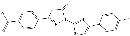 5-{4-nitrophenyl}-2-[4-(4-methylphenyl)-1,3-thiazol-2-yl]-2,4-dihydro-3H-pyrazol-3-one Struktur