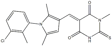 5-{[1-(3-chloro-2-methylphenyl)-2,5-dimethyl-1H-pyrrol-3-yl]methylene}-1-methyl-2-thioxodihydro-4,6(1H,5H)-pyrimidinedione Struktur