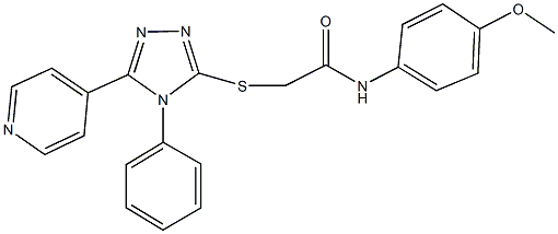 N-(4-methoxyphenyl)-2-{[4-phenyl-5-(4-pyridinyl)-4H-1,2,4-triazol-3-yl]sulfanyl}acetamide Struktur