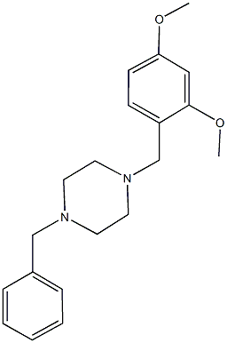 1-benzyl-4-(2,4-dimethoxybenzyl)piperazine Struktur