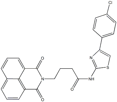 N-[4-(4-chlorophenyl)-1,3-thiazol-2-yl]-4-(1,3-dioxo-1H-benzo[de]isoquinolin-2(3H)-yl)butanamide Struktur