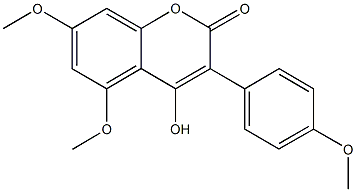 4-hydroxy-5,7-dimethoxy-3-(4-methoxyphenyl)-2H-chromen-2-one Struktur