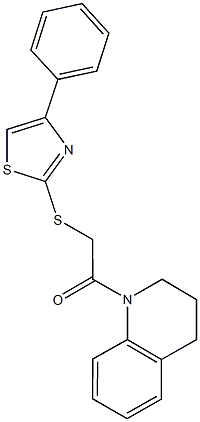 2-(3,4-dihydro-1(2H)-quinolinyl)-2-oxoethyl 4-phenyl-1,3-thiazol-2-yl sulfide Struktur