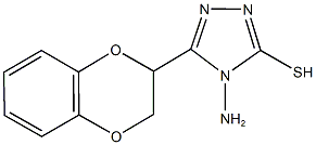 4-amino-5-(2,3-dihydro-1,4-benzodioxin-2-yl)-4H-1,2,4-triazol-3-yl hydrosulfide Struktur