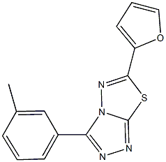 6-(2-furyl)-3-(3-methylphenyl)[1,2,4]triazolo[3,4-b][1,3,4]thiadiazole Struktur