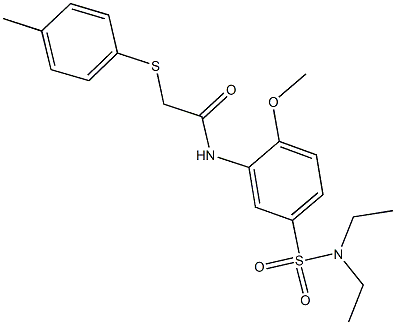 N-{5-[(diethylamino)sulfonyl]-2-methoxyphenyl}-2-[(4-methylphenyl)sulfanyl]acetamide Struktur